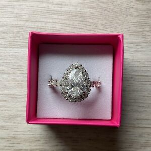 3 CAROT PEAR SHAPED HALO RING
